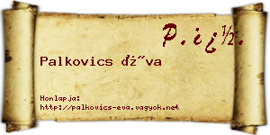 Palkovics Éva névjegykártya