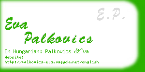 eva palkovics business card